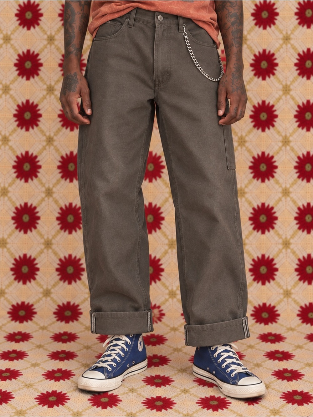 Dickies Size 38 Olive Carpenter Work Pants Relaxed Straight Leg